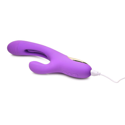 FLICKERS TRI-FLICK FLICKING SILICONE RABBIT VIBRATOR