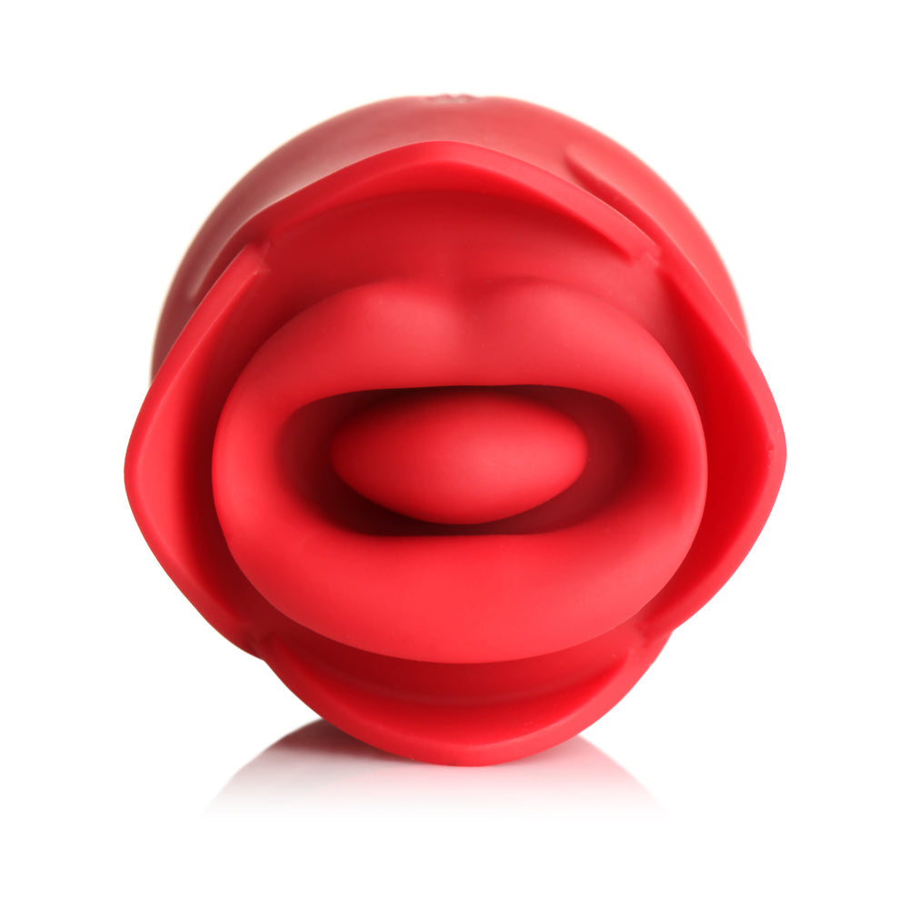 XR BRANDS - LICKGASM KISSING & VIBRATING ROSE CLITORAL STIMULATOR RED