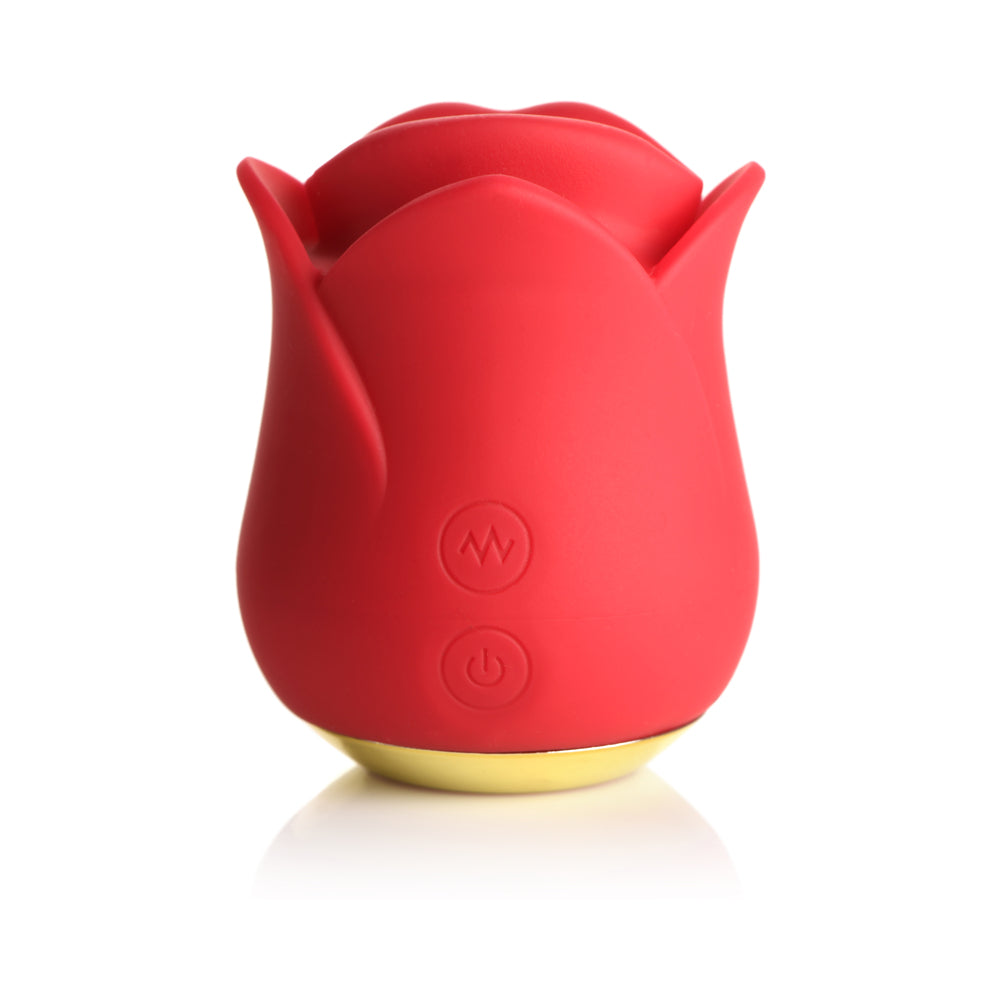 XR BRANDS - LICKGASM KISSING & VIBRATING ROSE CLITORAL STIMULATOR RED