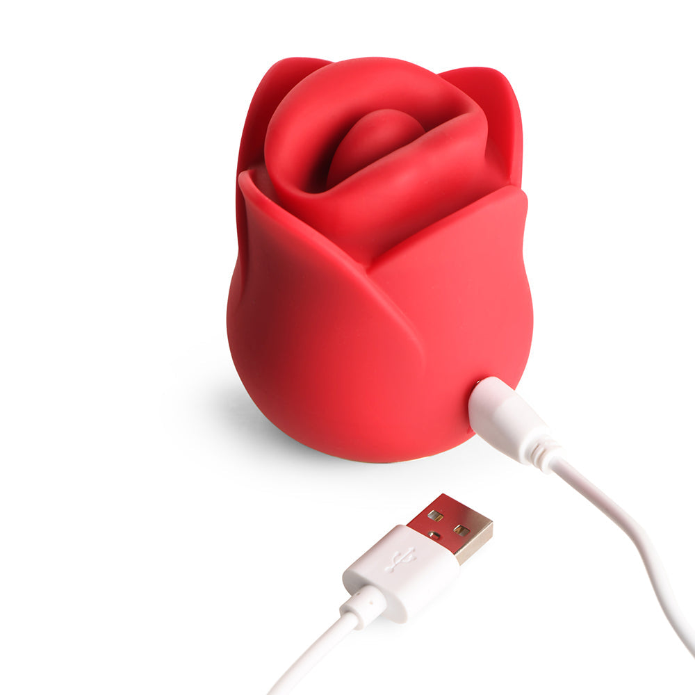 XR BRANDS - LICKGASM KISSING & VIBRATING ROSE CLITORAL STIMULATOR RED