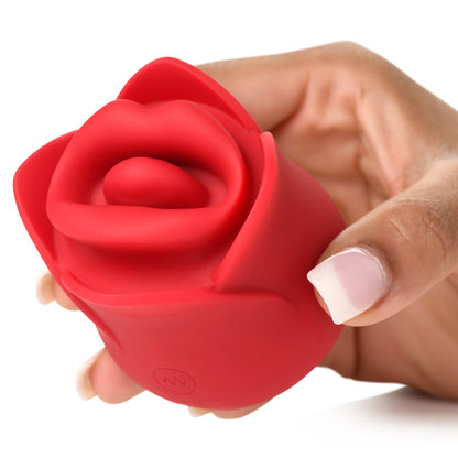 XR BRANDS - LICKGASM KISSING & VIBRATING ROSE CLITORAL STIMULATOR RED
