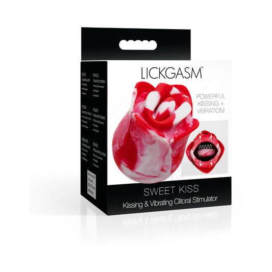 XR BRANDS - LICKGASM KISSING & VIBRATING ROSE CLITORAL STIMULATOR SWIRL