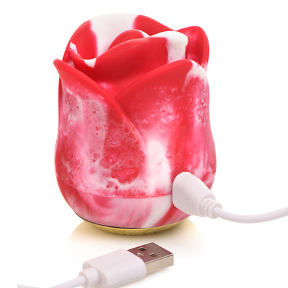 XR BRANDS - LICKGASM KISSING & VIBRATING ROSE CLITORAL STIMULATOR SWIRL