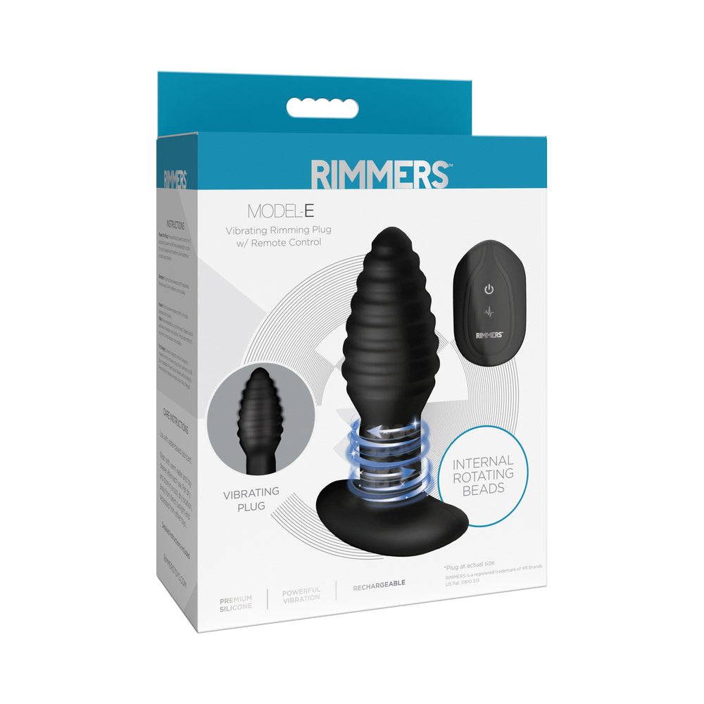 XR BRANDS - RIMMERS MODEL-E VIBRATING RIMMING PLUG WITH REMOTE CONTROL