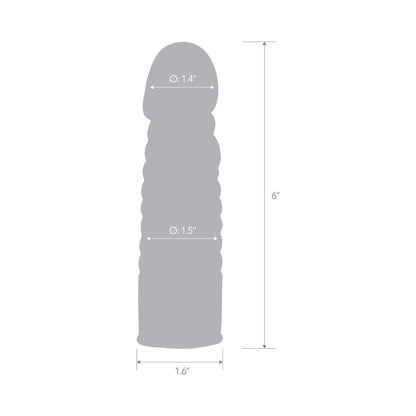 ELECTRIC EEL - BLUE LINE 6 IN. RIBBED REALISTIC PENIS ENHANCING SLEEVE EXTENSION