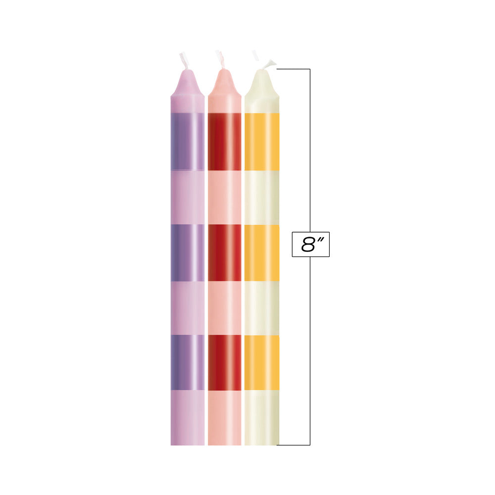ICON BRANDS - THE 9''S MAKE ME MELT SENSUAL WARM DRIP CANDLES 3PK STRIPES PASTELLINES