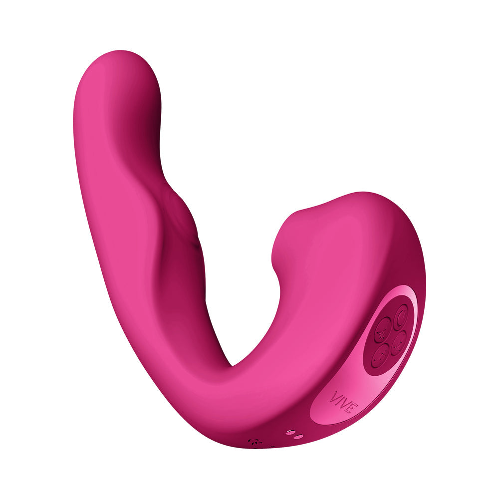 VIVE ZAKI RECHARGEABLE SILICONE AIRWAVE PULSE WAVE VIBRATING G-SPOT VIBRATOR PINK
