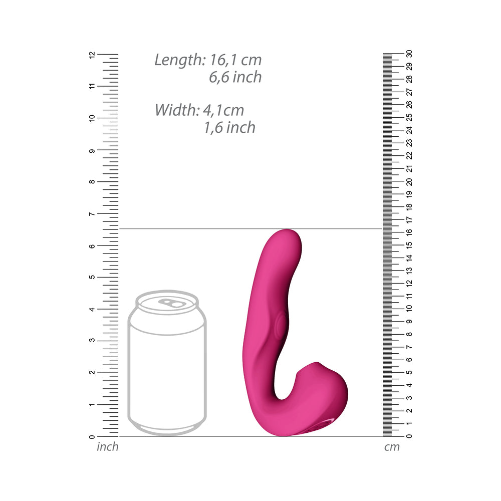 SHOTS - VIVE ZAKI RECHARGEABLE SILICONE AIRWAVE PULSE WAVE VIBRATING G-SPOT VIBRATOR PINK