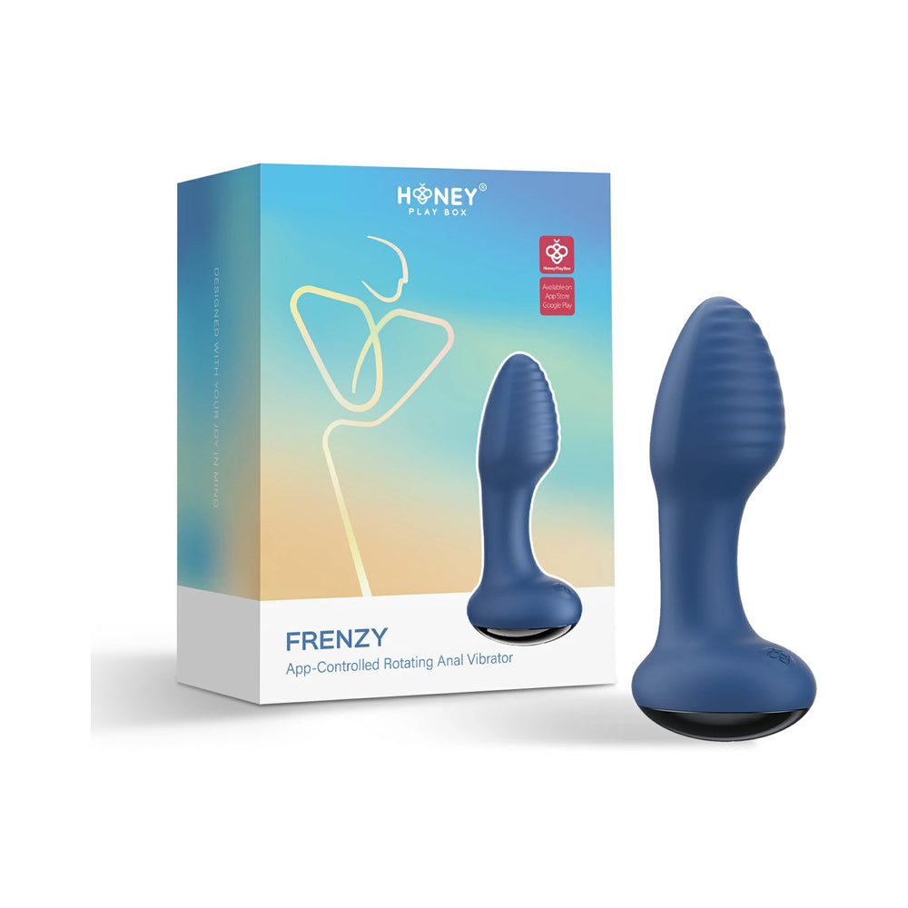 HONEY PLAY BOX FRENZY PRESSURE SENSING APP-CONTROLLED ROTATING BUTT PLUG BLUE