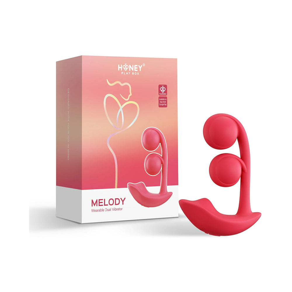 HONEY PLAY BOX - MELODY PRESSURE SENSING APP CONTROLLED TWIN BALLS DUAL VIBRATOR