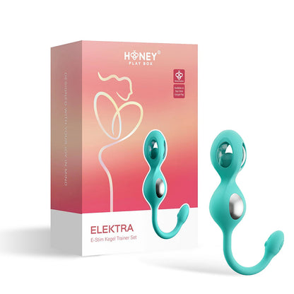 HONEY PLAY BOX - ELEKTRA APP-CONTROLLED E-STIM KEGEL TRAINING SET CYAN