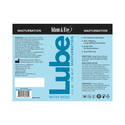 ADAM & EVE - MASTURBATOR LUBRICANT 4 OZ.