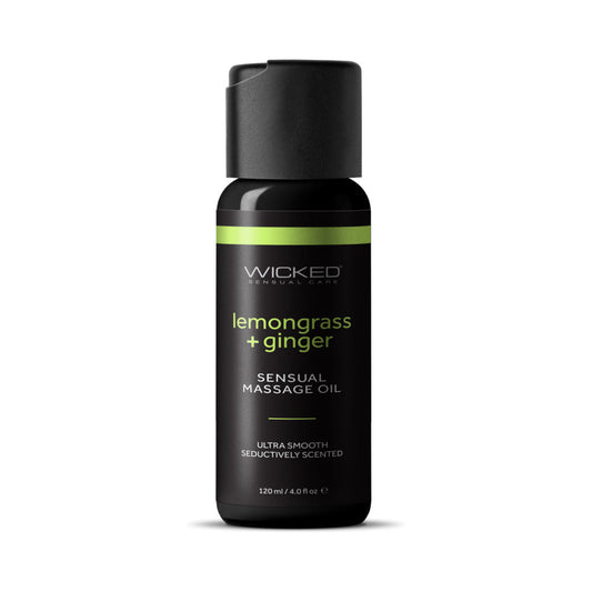 WICKED - LEMONGRASS AND GINGER MASSAGE OIL 4 OZ.