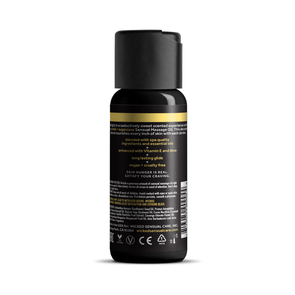 WICKED - VANILLA AND SUGARCANE MASSAGE OIL 4 OZ.