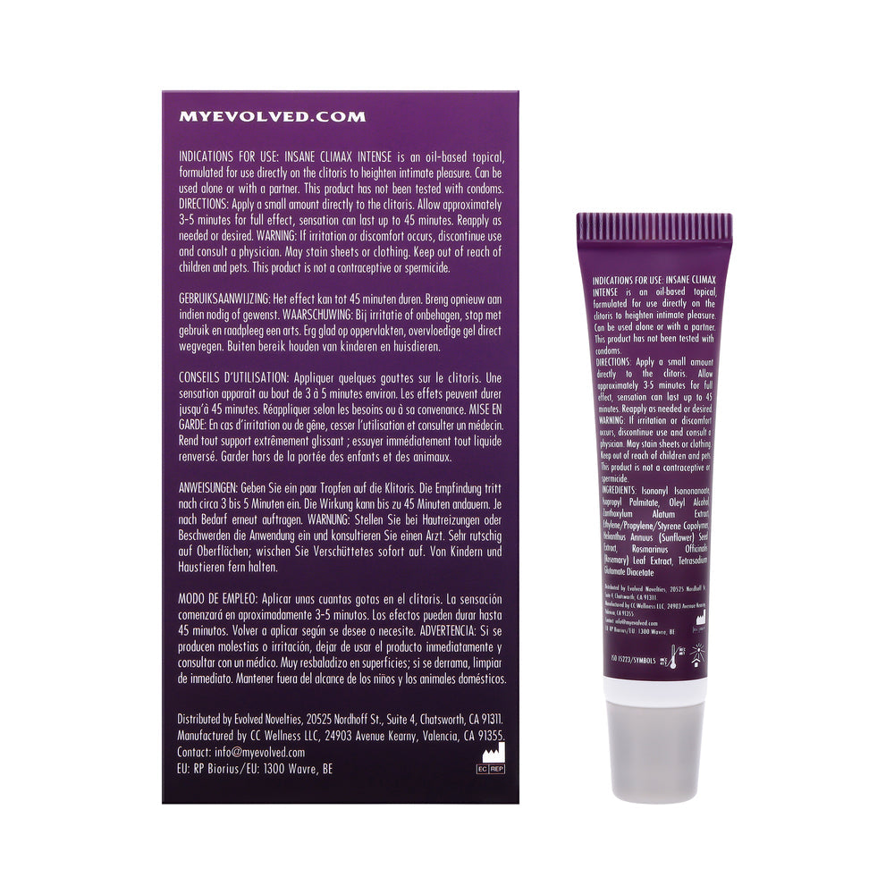 EVOLVED INSANE CLIMAX INTENSE CLITORAL STIMULANT 0.34 OZ.