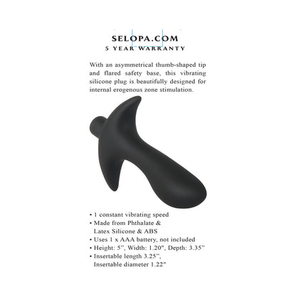 SELOPA P-SPOT TRAINER BATTERY OPERATED PROSTATE VIBE SILICONE BLACK