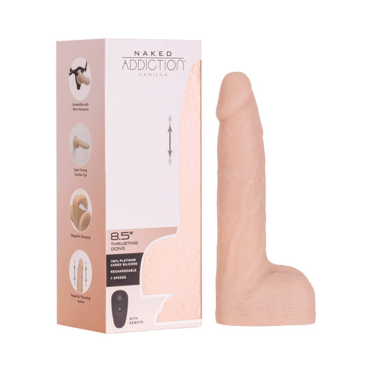 BMS - NAKED ADDICTION THRUSTING DONG WITH REMOTE 8.5 IN. VANILLA