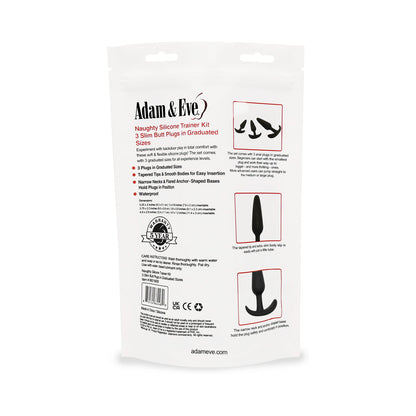 ADAM & EVE - KIT DE ENTRENAMIENTO DE SILICONA TRAVIESO NEGRO (EMBALAJE EN BOLSA)
