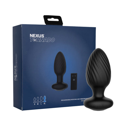 NEXUS - TAPÓN ANAL GIRATORIO Y VIBRATORIO TORNADO XL CON MANDO A DISTANCIA