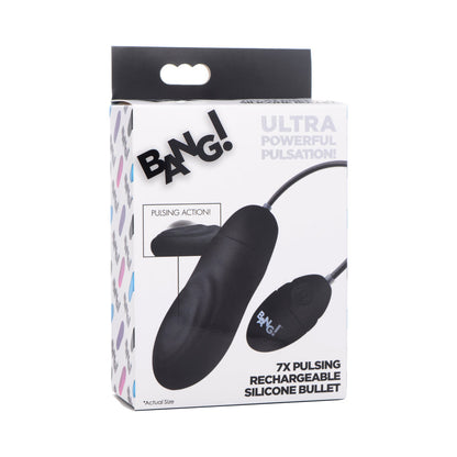 BANG! 7X PULSING RECHARGEABLE SILICONE BULLET BLACK