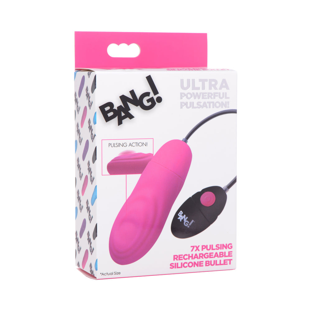 XR BRANDS - BANG! 7X PULSING RECHARGEABLE SILICONE BULLET