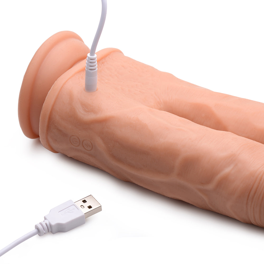 BIG SHOT DOUBLE SHOT 8 IN. VIBRATING & ROTATING DOUBLE DONG WITH REMOTE