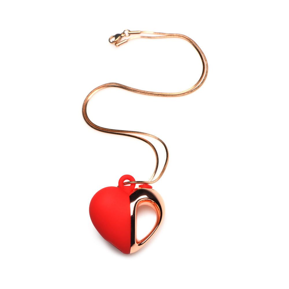 CHARMED 10X VIBRATING SILICONE HEART NECKLACE