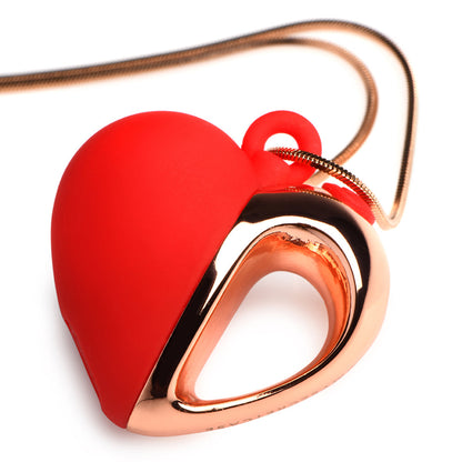 CHARMED 10X VIBRATING SILICONE HEART NECKLACE