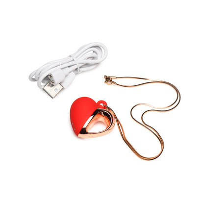 CHARMED 10X VIBRATING SILICONE HEART NECKLACE