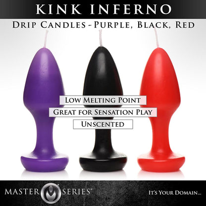 MASTER SERIES KINK INFERNO DRIP CANDLES BLACK/PURPLE/RED