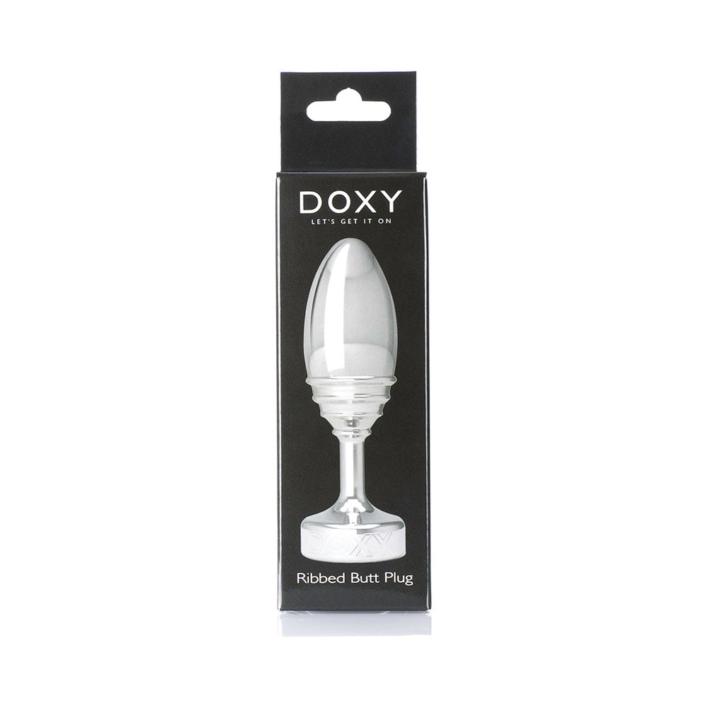 DOXY - RIBBED METAL BUTT PLUG