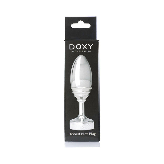 DOXY - RIBBED METAL BUTT PLUG