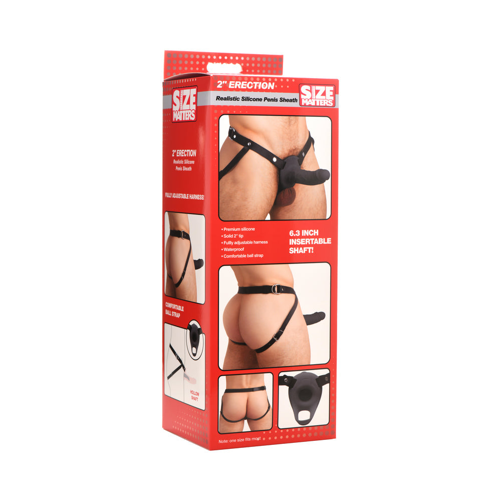 SIZE MATTERS REALISTIC SILICONE PENIS SHEATH BLACK