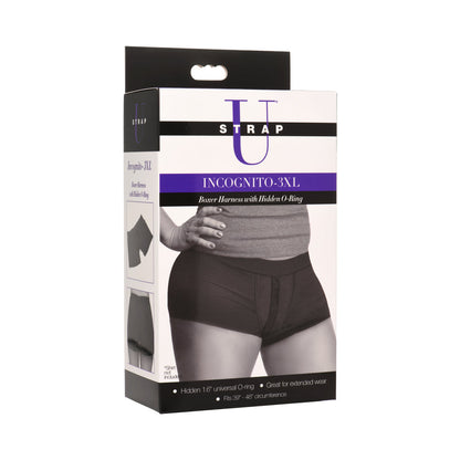 XR BRANDS - STRAP U INCOGNITO BOXER HARNESS WITH HIDDEN O-RING 3XL