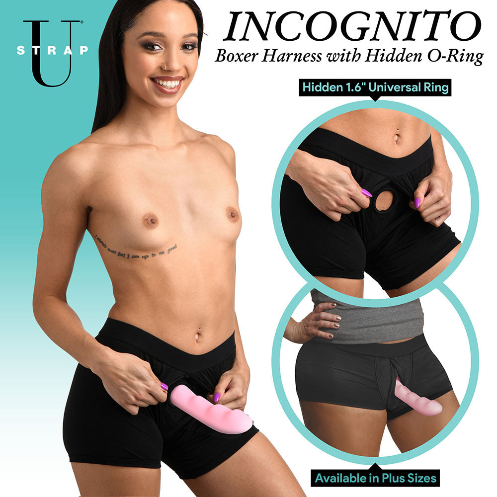 XR BRANDS - STRAP U INCOGNITO BOXER HARNESS WITH HIDDEN O-RING 3XL