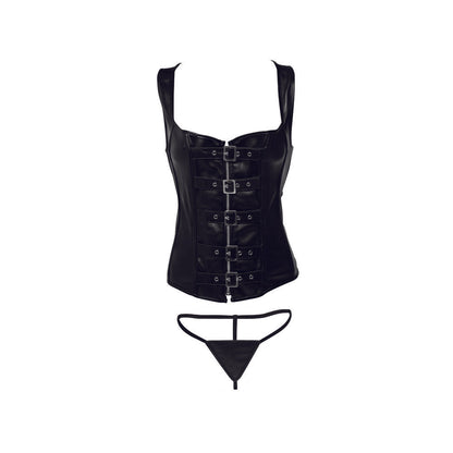 STRICT LACE-UP CORSET VEST & THONG L