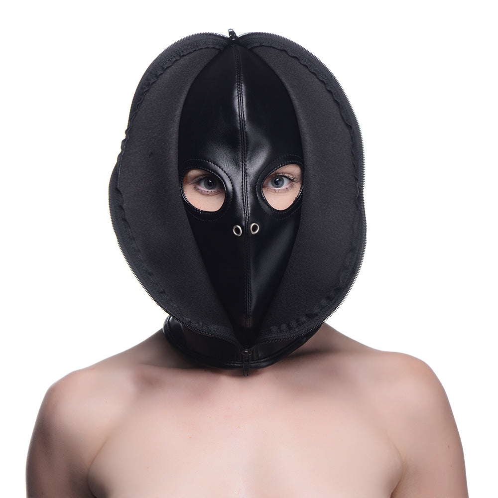 XR BRANDS - STRICT ZIP FRONT BONDAGE HOOD