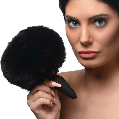 TAILZ SNAP-ON INTERCHANGEABLE BUNNY TAIL BLACK (PLUG NOT INCLUDED)
