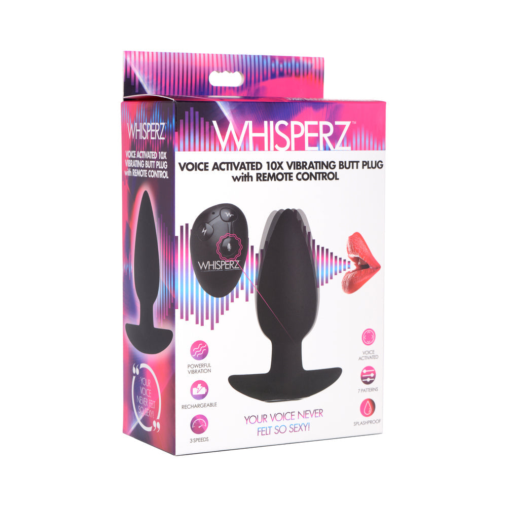 XR BRANDS - WHISPERZ VOICE ACTIVATED 10X VIBRATING BUTT PLUG WITH REMOTE