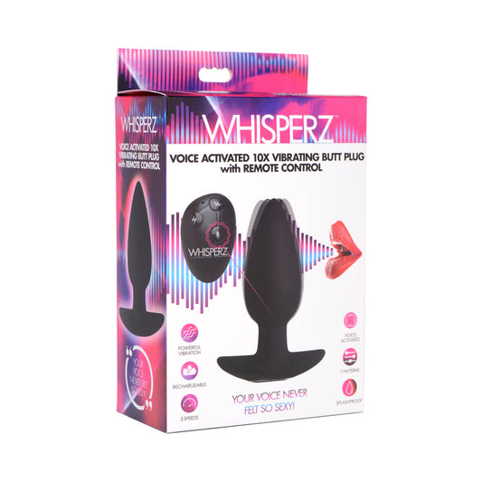 XR BRANDS - WHISPERZ VOICE ACTIVATED 10X VIBRATING BUTT PLUG WITH REMOTE
