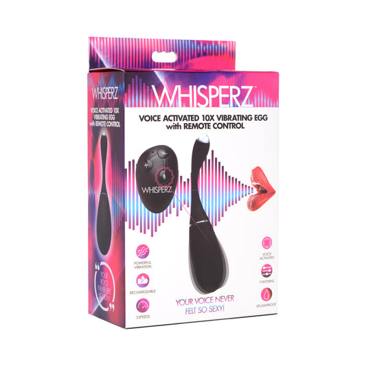 XR BRANDS - WHISPERZ VOICE ACTIVATED 10X VIBRATING EGG WITH REMOTE