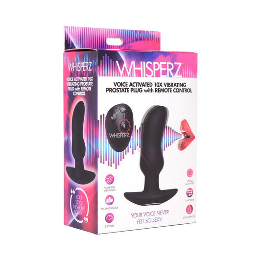 XR BRANDS - WHISPERZ VOICE ACTIVATED 10X VIBRATING PROSTATE PLUG WITH REMOTE