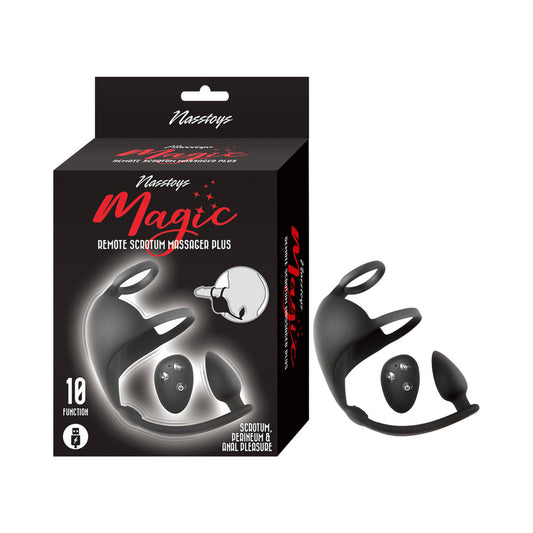 MAGIC REMOTE SCROTUM MASSAGER PLUG BLACK