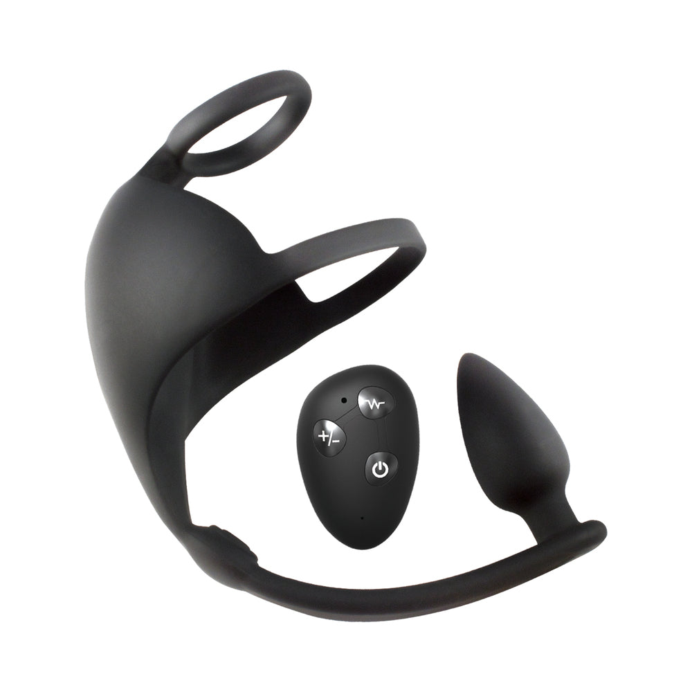 MAGIC REMOTE SCROTUM MASSAGER PLUG BLACK