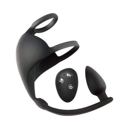 MAGIC REMOTE SCROTUM MASSAGER PLUG BLACK