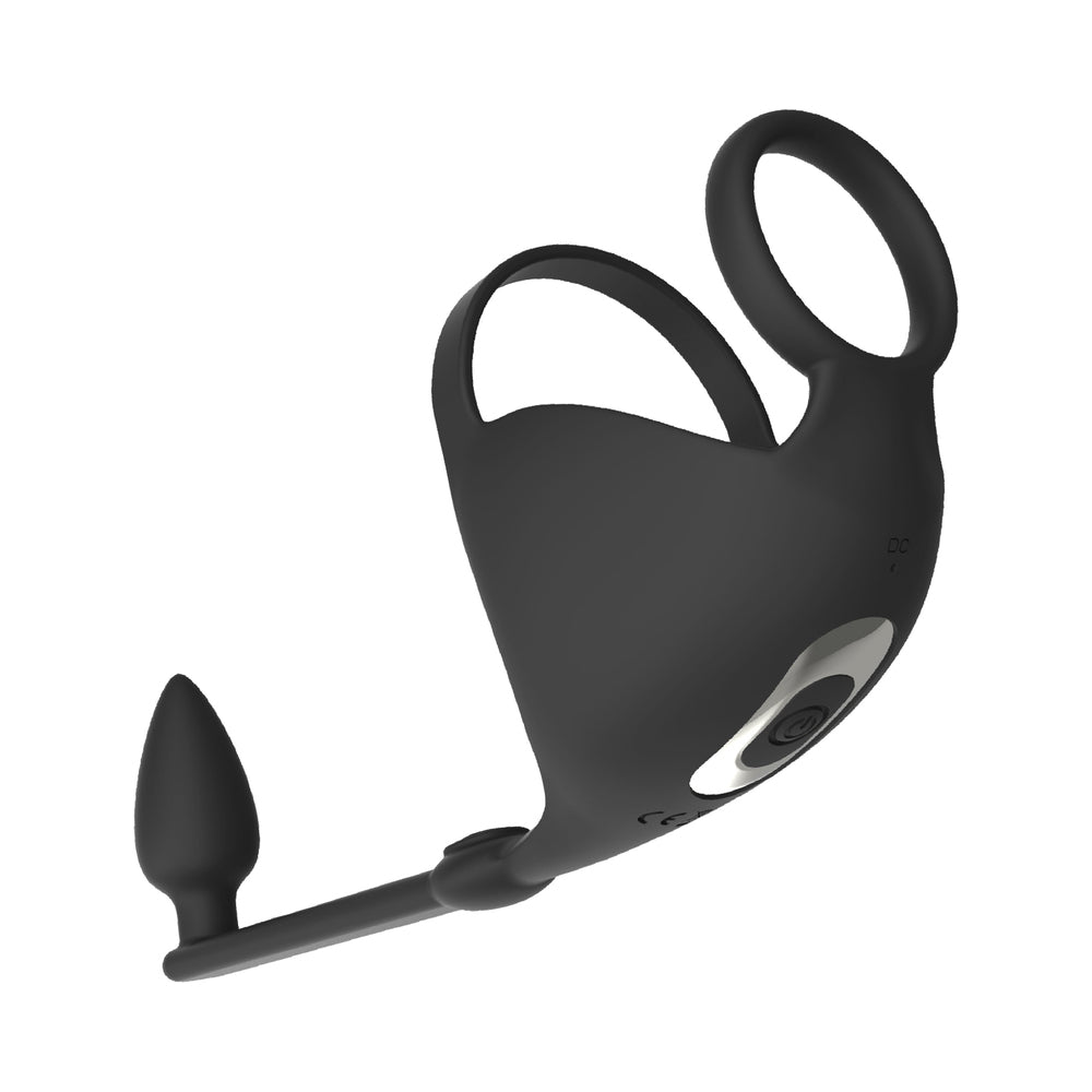 MAGIC REMOTE SCROTUM MASSAGER PLUG BLACK