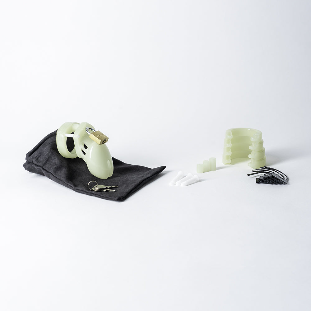 CB-6000S GLOW-IN-THE-DARK CHASTITY CAGE KIT