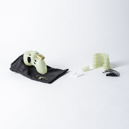 CB-6000S GLOW-IN-THE-DARK CHASTITY CAGE KIT