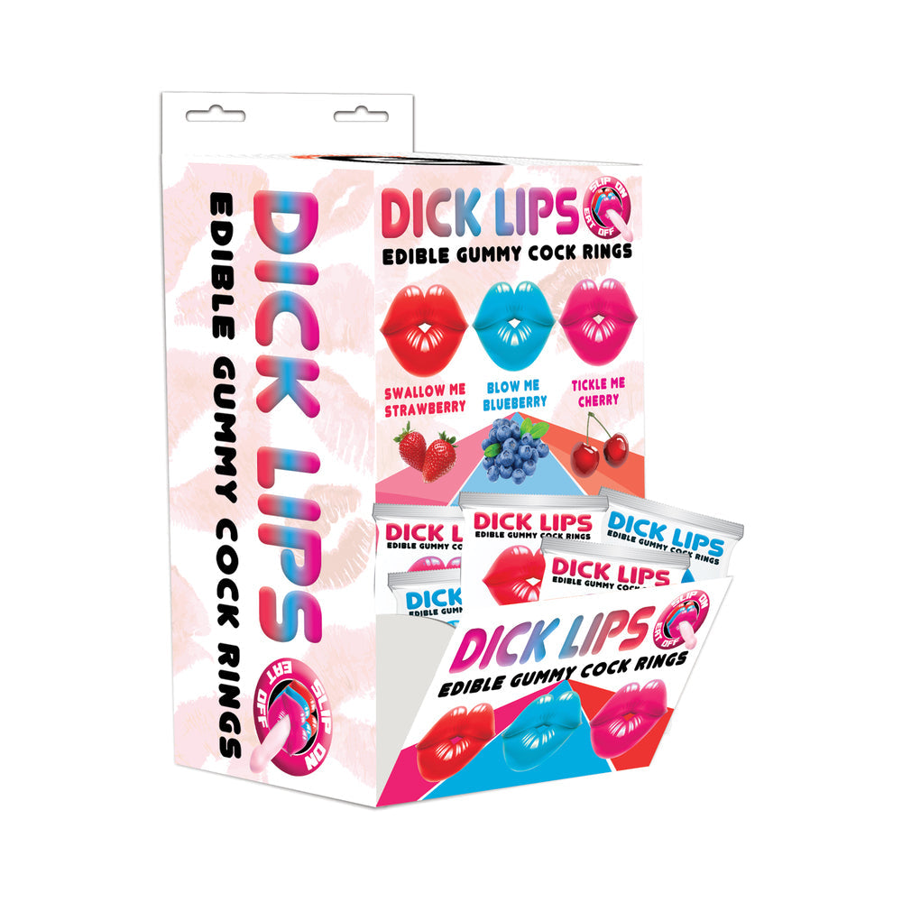 HOTT PRODUCTS - DICKLIPS GUMMY COCK RINGS (SINGLES) 3 ASSORTED FLAVORS 21PCS/DISPLAY
