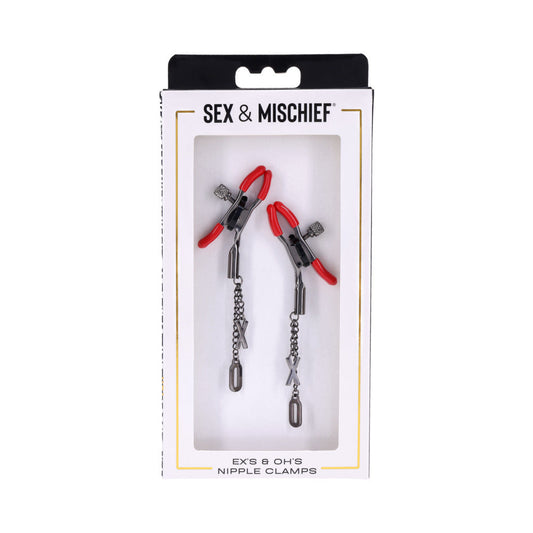 SPORTSHEETS - SEX & MISCHIEF EX''S & OH''S NIPPLE CLAMPS